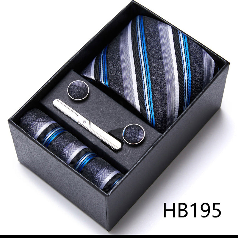 Designer Mens Tie Collection, Eleagnt Gift Box Tie Clips Handkerchief Cufflink Set |  166-201