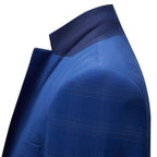 Men's 3 Pieces Slim Fit Suit Plaid Tuxedo Suit Dark Blue Business Wedding Dress Men Classic Formal Jacket Pants Vest