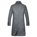 Men's Premium Quality Australian Wool Blend Double Breasted Long Trench Coat | XZ338