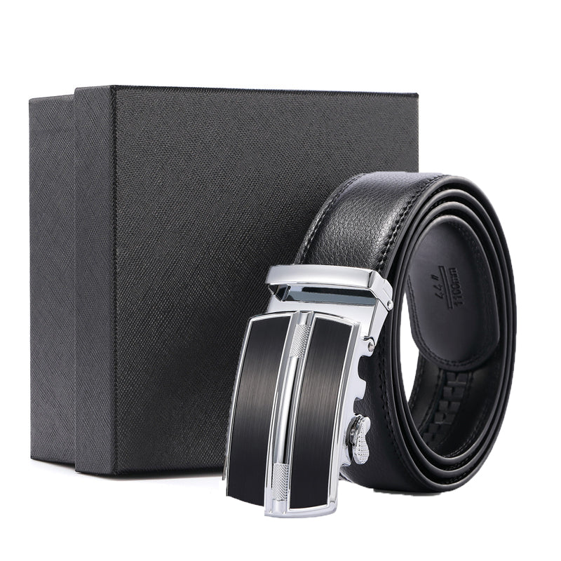 leather ratchet dress belt Sendefn Men's Belts Leather Ratchet Dress Belts for Men Adjustable waist Trim to Fit Casual Belts with Gift Box, Size: for waist 28-46, Black