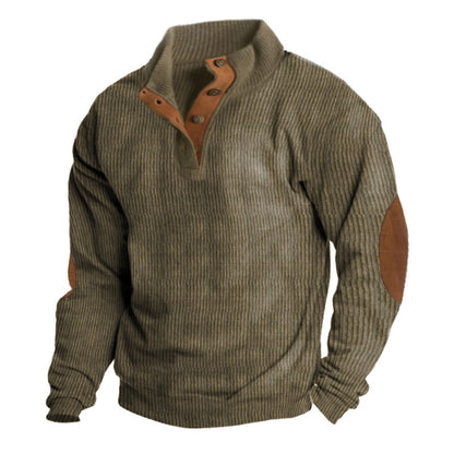 Sweat-shirt décontracté à manches longues et col montant pour homme | DPMO 