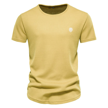 Men's Casual T-shirt Round Neck Sports Basic Bottom Shirt | QTS715