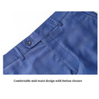 Men's 3 Pieces Slim Fit Suit Plaid Tuxedo Suit Dark Blue Business Wedding Dress Men Classic Formal Jacket Pants Vest