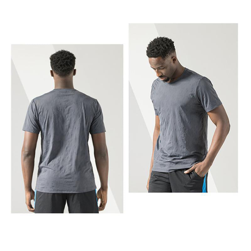 T-shirt sans étiquette pour homme en élasthanne à séchage rapide, pour course à pied, sport, ras du cou, gym, fitness, performance, sous-vêtement | 2207