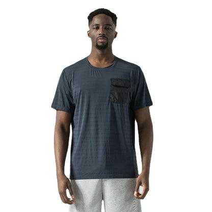 T-shirt à manches courtes pour homme, léger, avec poche poitrine, pour sports de plein air, athlétique | 2213