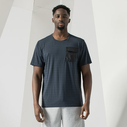 T-shirt à manches courtes pour homme, léger, avec poche poitrine, pour sports de plein air, athlétique | 2213