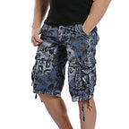 Men's Leopard print Camo Cargo Shorts Relaxed Fit Multi-Pocket -2292