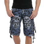 Men's Leopard print Camo Cargo Shorts Relaxed Fit Multi-Pocket -2292