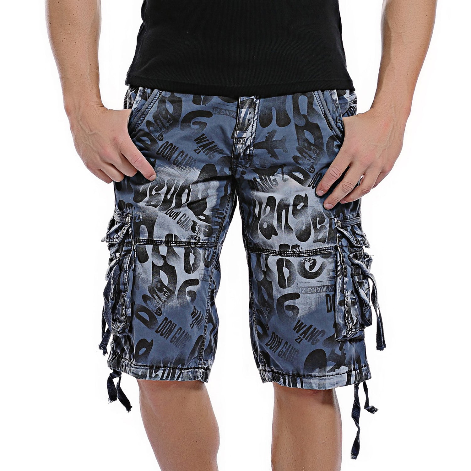 Men's Leopard print Camo Cargo Shorts Relaxed Fit Multi-Pocket -2292