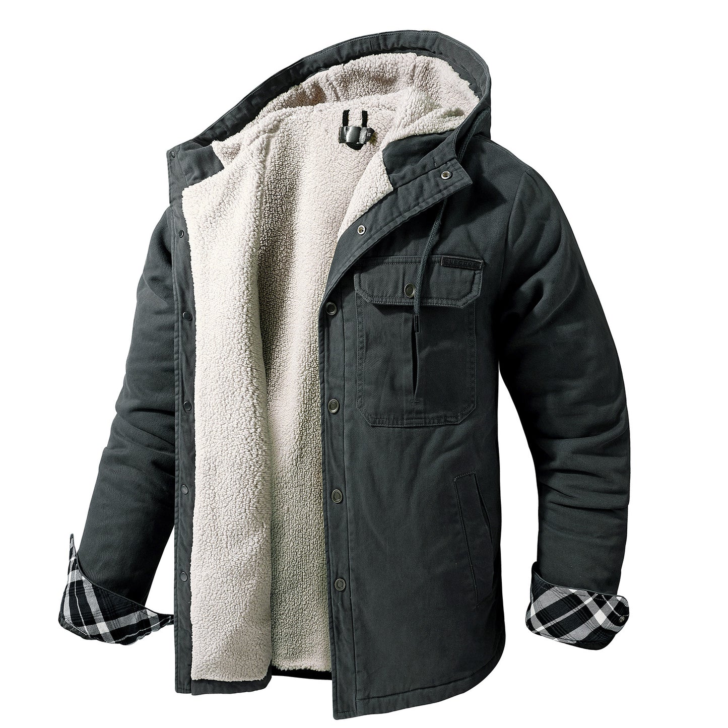 Denim Style Heavy-duty Hooded Men's Premium inner Wool Jacket | 3256