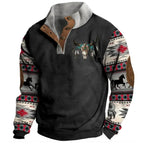 Men's Cowboy Stand Collar Sweatshirt | 51MA