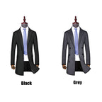 Men's Classic Slim Fit Double Breasted Mid Long Wool Blend Pea Coat | 1721