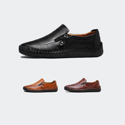 Scarpe casual da guida da uomo, mocassini con cerniera, slip-on -5709