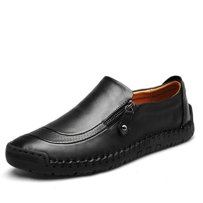 Scarpe casual da guida da uomo, mocassini con cerniera, slip-on -5709