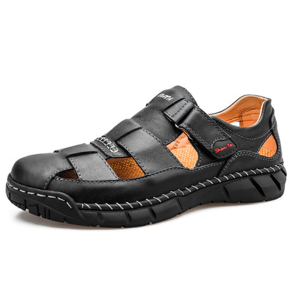 Mens Closed-Toe Leather Athletic Sandals -71712