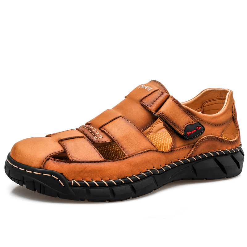 Mens Closed-Toe Leather Athletic Sandals -71712