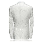 Mens Black Floral Tuxedo Jacket Paisley Shawl Lapel Suit Blazer Jacket for Dinner,Prom,Wedding | 8660-700