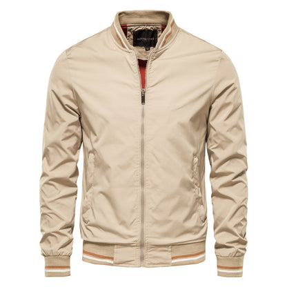 Giubbotti bomber da uomo primavera autunno con cerniera completa, cappotto attivo, outwear-8831