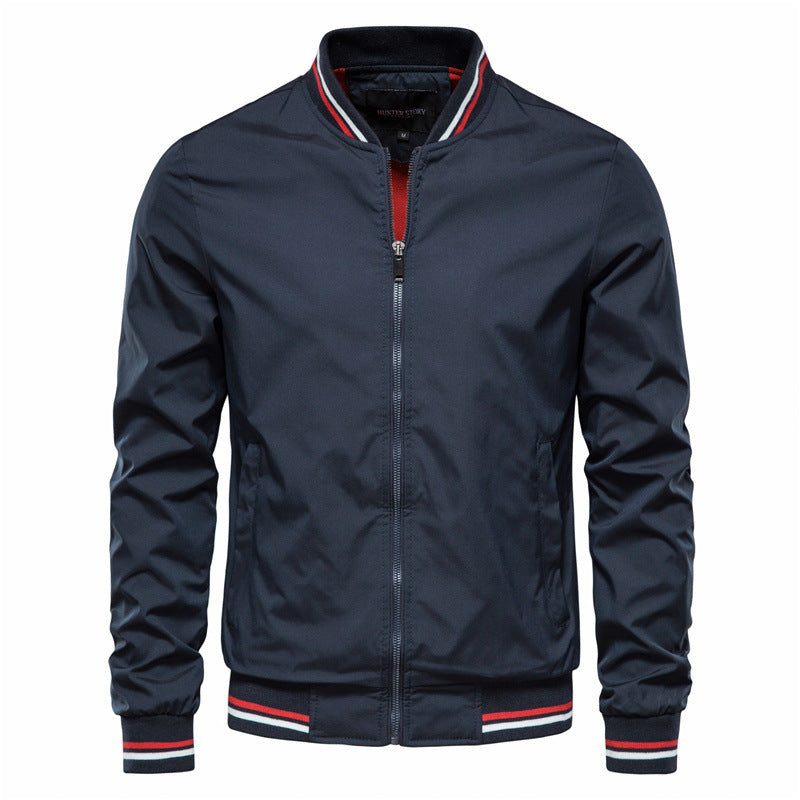 Giubbotti bomber da uomo primavera autunno con cerniera completa, cappotto attivo, outwear-8831