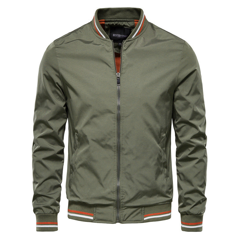 Giubbotti bomber da uomo primavera autunno con cerniera completa, cappotto attivo, outwear-8831