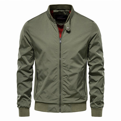 Men's Stand Collar Zip Windbreaker Jacket Casual-8836