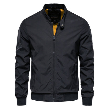 Men's Stand Collar Zip Windbreaker Jacket Casual-8836