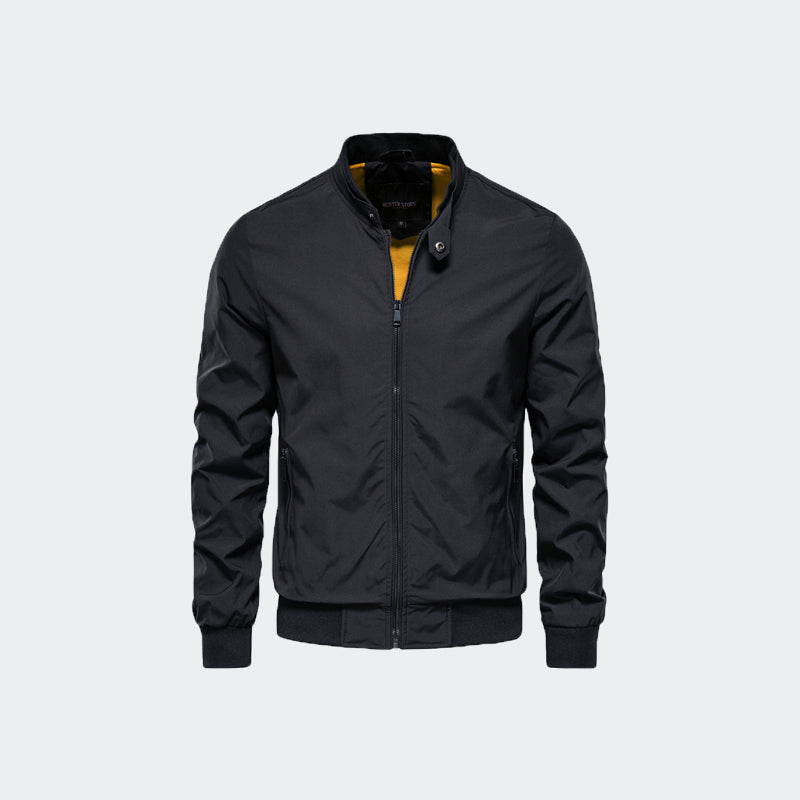 Veste coupe-vent zippée à col montant pour homme Casual-8836