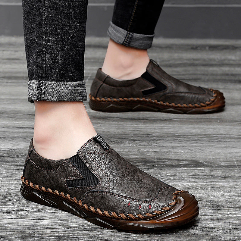 Stitched deals leather loafer