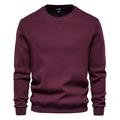 Pull col rond thermique en tricot basique coupe slim décontracté pour homme-98505