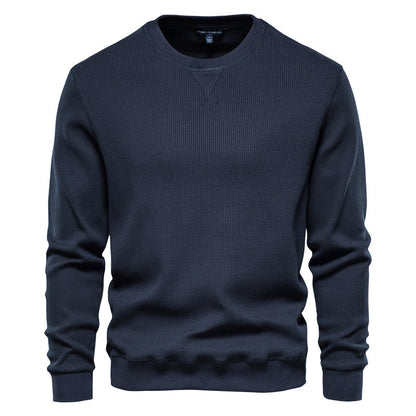 Pull col rond thermique en tricot basique coupe slim décontracté pour homme-98505