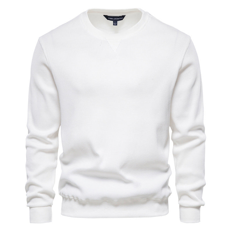 Pull col rond thermique en tricot basique coupe slim décontracté pour homme-98505