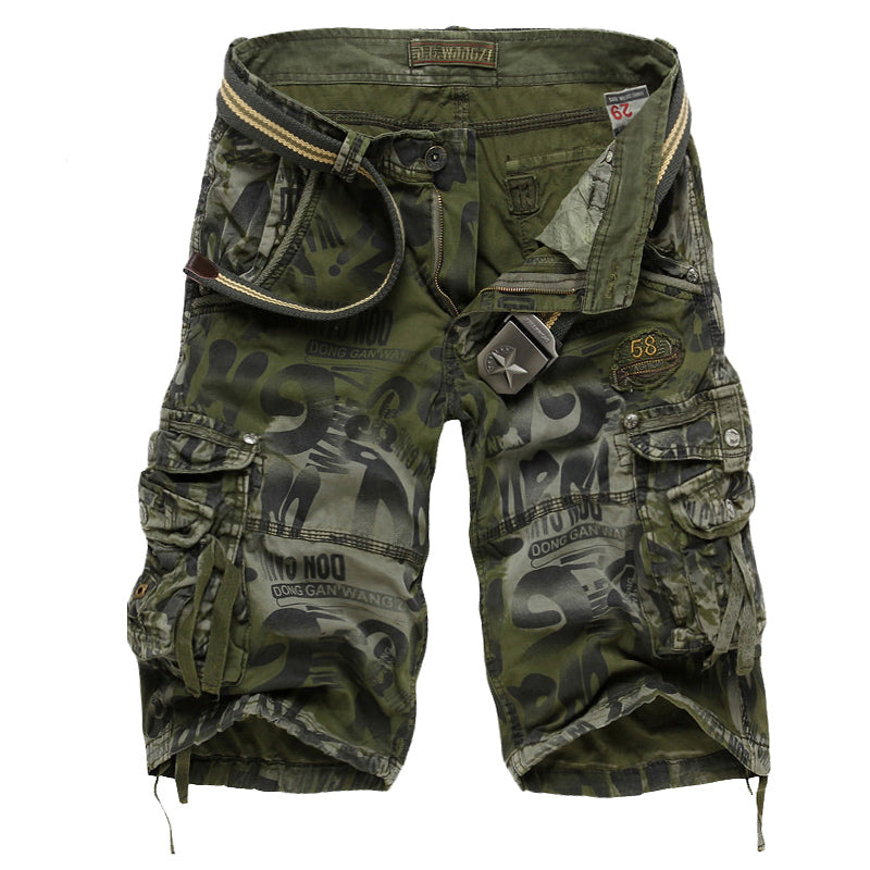 Men's Leopard print Camo Cargo Shorts Relaxed Fit Multi-Pocket -2292