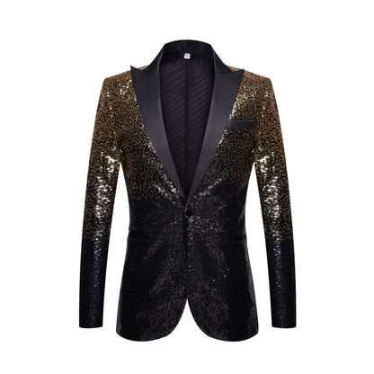 Men Fashion Gradual Change Color Sequins Suit Jacket| A102