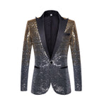 Men Fashion Gradual Change Color Sequins Suit Jacket| A102