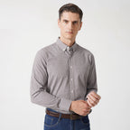 Men Plaid Cotton Casual Regular Fit Long Sleeve Button Down Dress Shirts | C2050