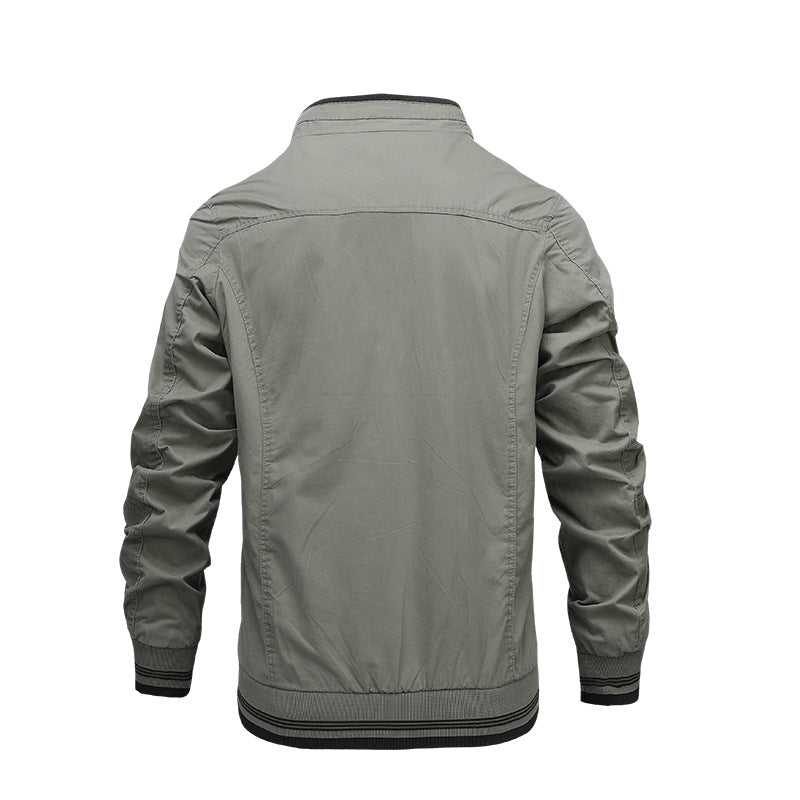 Vestes aviateur pour hommes coupe-vent léger printemps automne manteau actif à fermeture éclair complète vêtements d'extérieur | V01