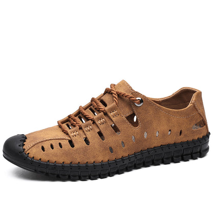 Scarpe estive traspiranti casual in pelle fatte a mano da uomo | 8808 