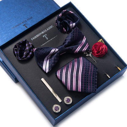 8 PCS Classic Men's Silk Tie Set Paisley Stripe Necktie for Men Gift Box | LB202