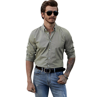 Camicia da uomo con bottoni di alta qualità, camicie in lino e cotone, semplici magliette | MC255374 