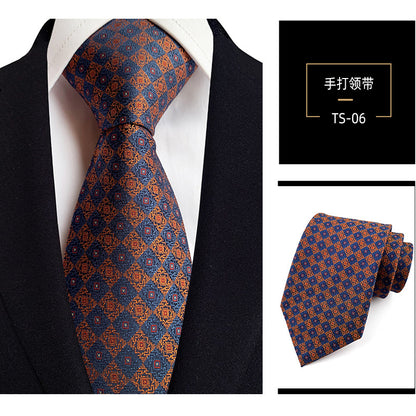 Jacquard Silk Necktie Woven Classic British Style Plaid Neck Ties | TS1-22