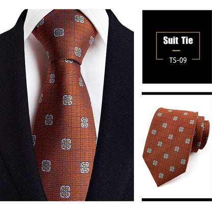 Jacquard Silk Necktie Woven Classic British Style Plaid Neck Ties | TS1-22