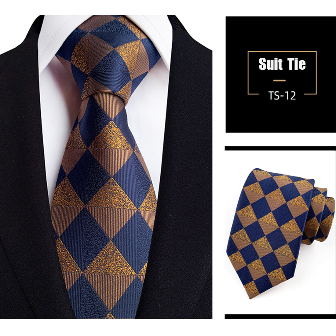 Jacquard Silk Necktie Woven Classic British Style Plaid Neck Ties | TS1-22