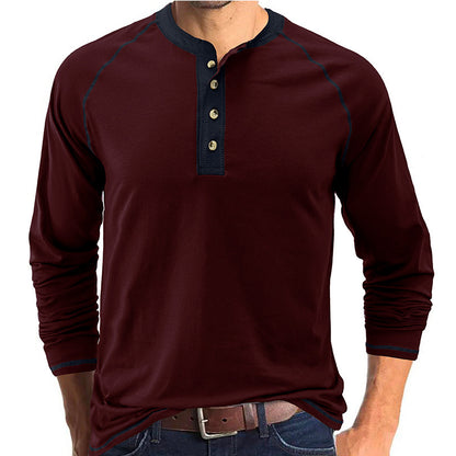 Men's Shirt Long Sleeve Cotton Lightweight Henley T-Shirt  |  2237