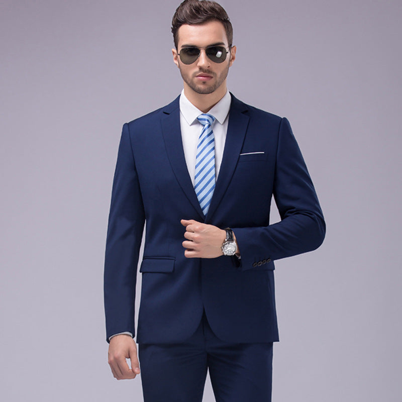 Ensemble 2 pièces de costume bleu marine pour homme - X16