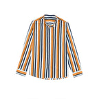 Men's Casual Long Sleeve Button-Down Shirts Striped Dress Shirts | MC255371
