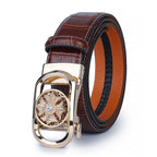 Men's Croc Style Real Leather Ratchet Belt For Jeans Casual Trouser & Suits - Available in Waist Size 28” - 46”