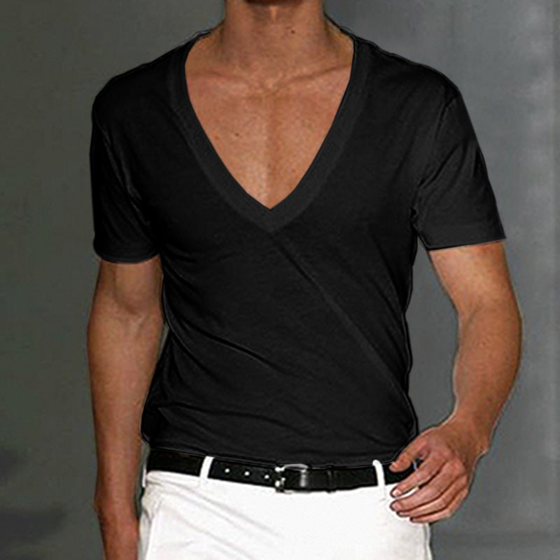 Mens deep v clearance neck