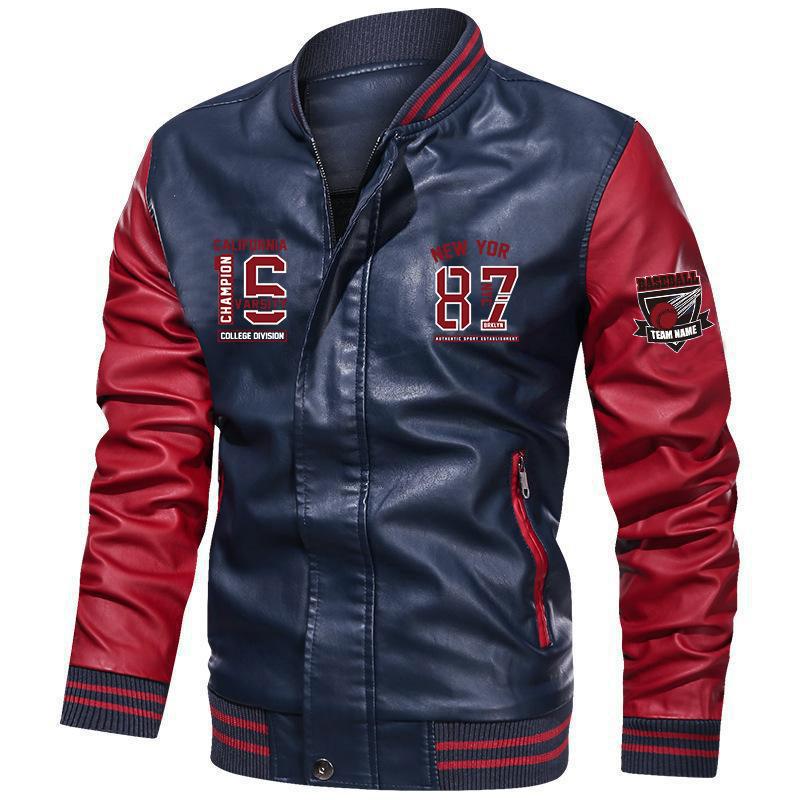 Men's Premium Brand Embroidery Blazer PU Jacket | TK1-1687