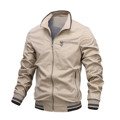 Vestes aviateur pour hommes coupe-vent léger printemps automne manteau actif à fermeture éclair complète vêtements d'extérieur | V01