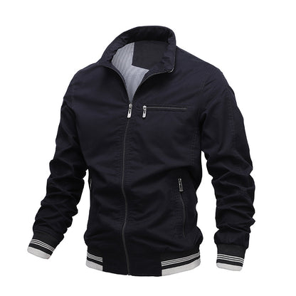 Vestes aviateur pour hommes coupe-vent léger printemps automne manteau actif à fermeture éclair complète vêtements d'extérieur | V01